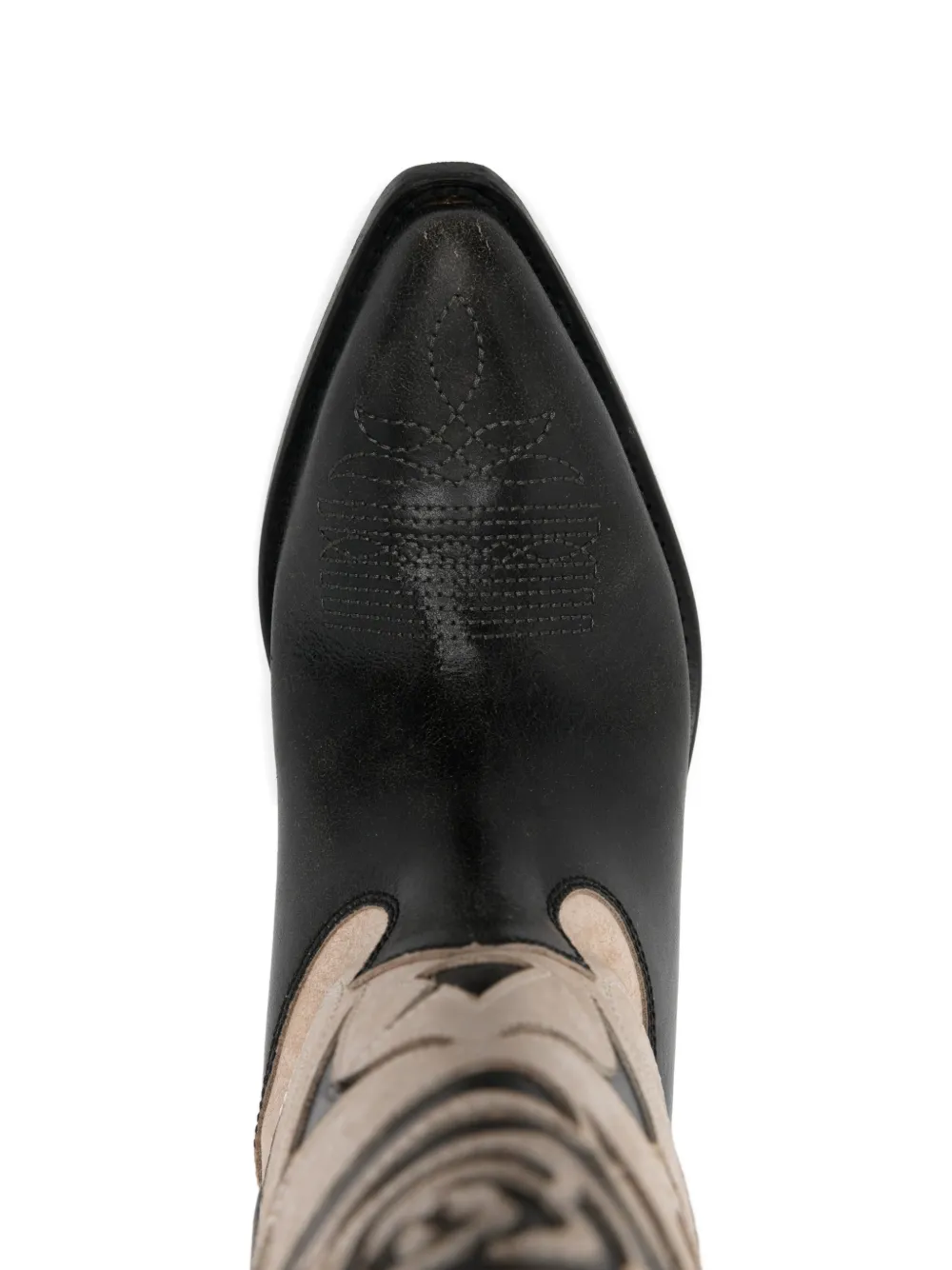 Golden Goose 40mm Wish Star Embroidered Cowboy Boots In Black