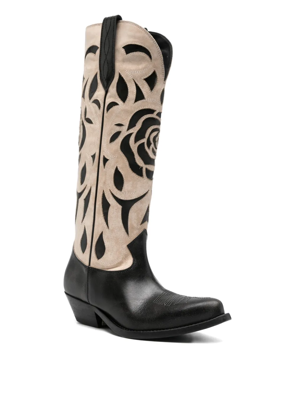 Golden Goose 40mm Wish Star Embroidered Cowboy Boots In Black