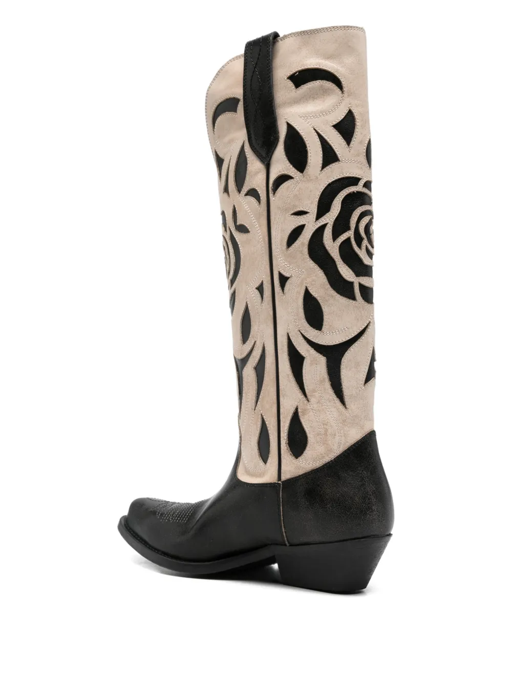 Golden Goose 40mm Wish Star Embroidered Cowboy Boots In Black