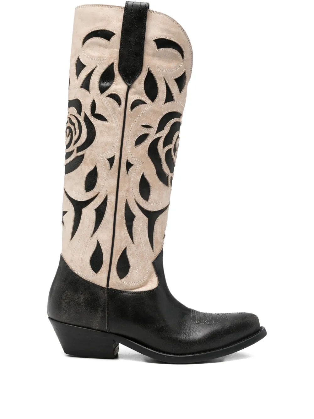 Golden Goose 40mm Wish Star Embroidered Cowboy Boots In Black