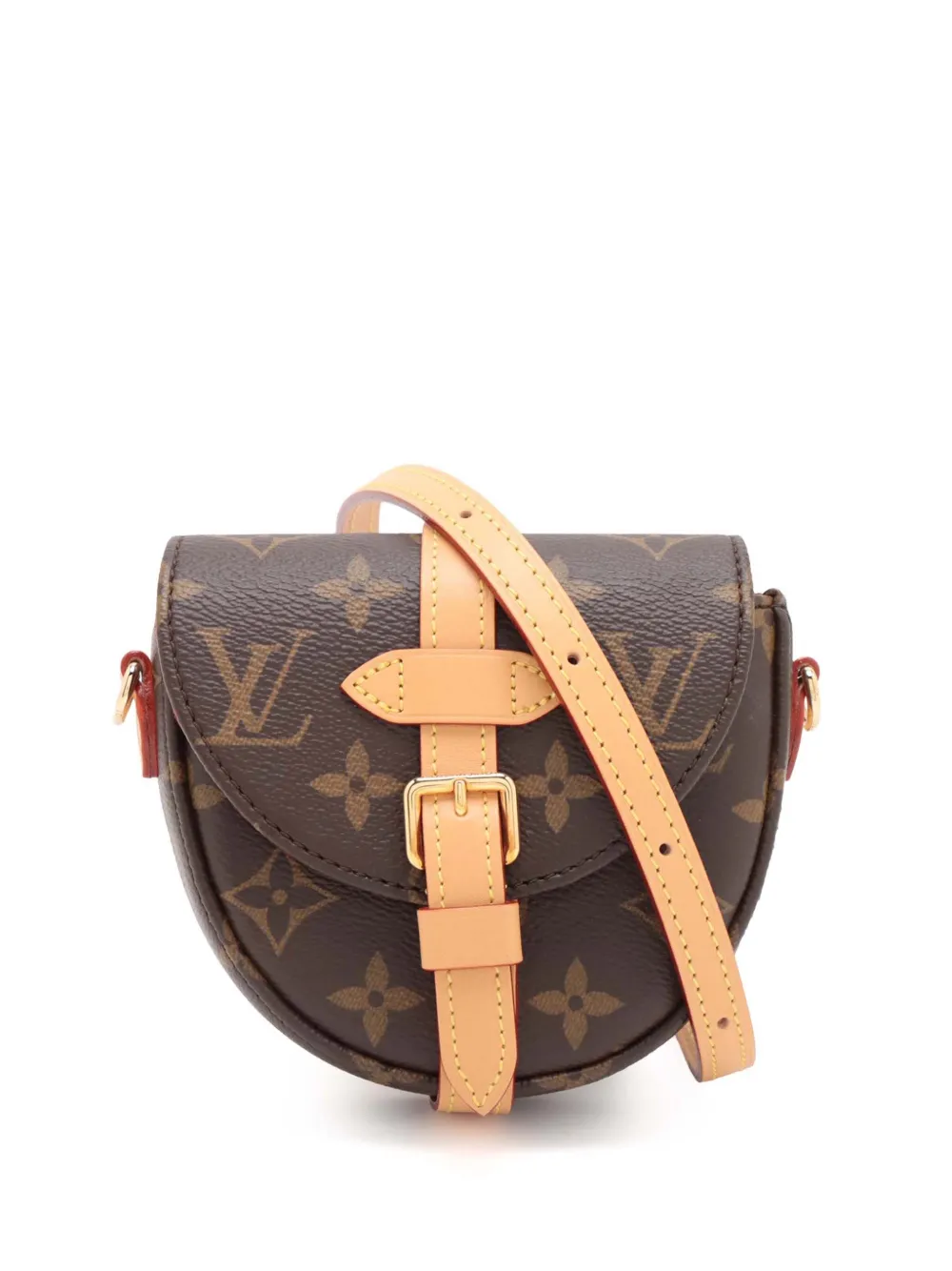 Pre-owned Louis Vuitton 2021-2025 Monogram Micro Chantilly Crossbody Bag In Brown