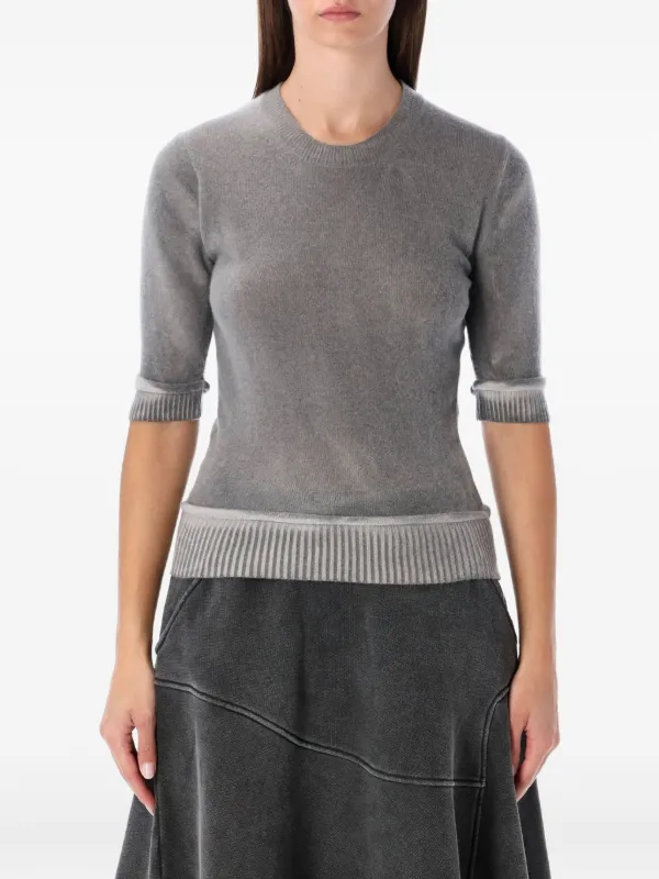 OUR LEGACY Ribbed-details T-shirt in Grey
