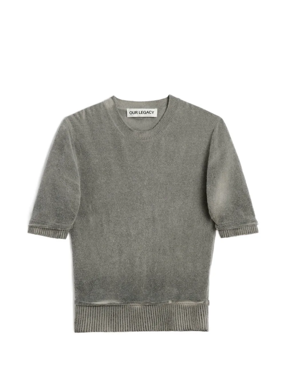 OUR LEGACY Geripptes T-Shirt - Grau