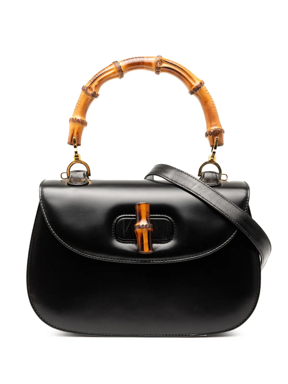 Gucci Pre-Owned Borsa a tracolla Night in pelle di vitello con bambù XX secolo | nero | Image 1