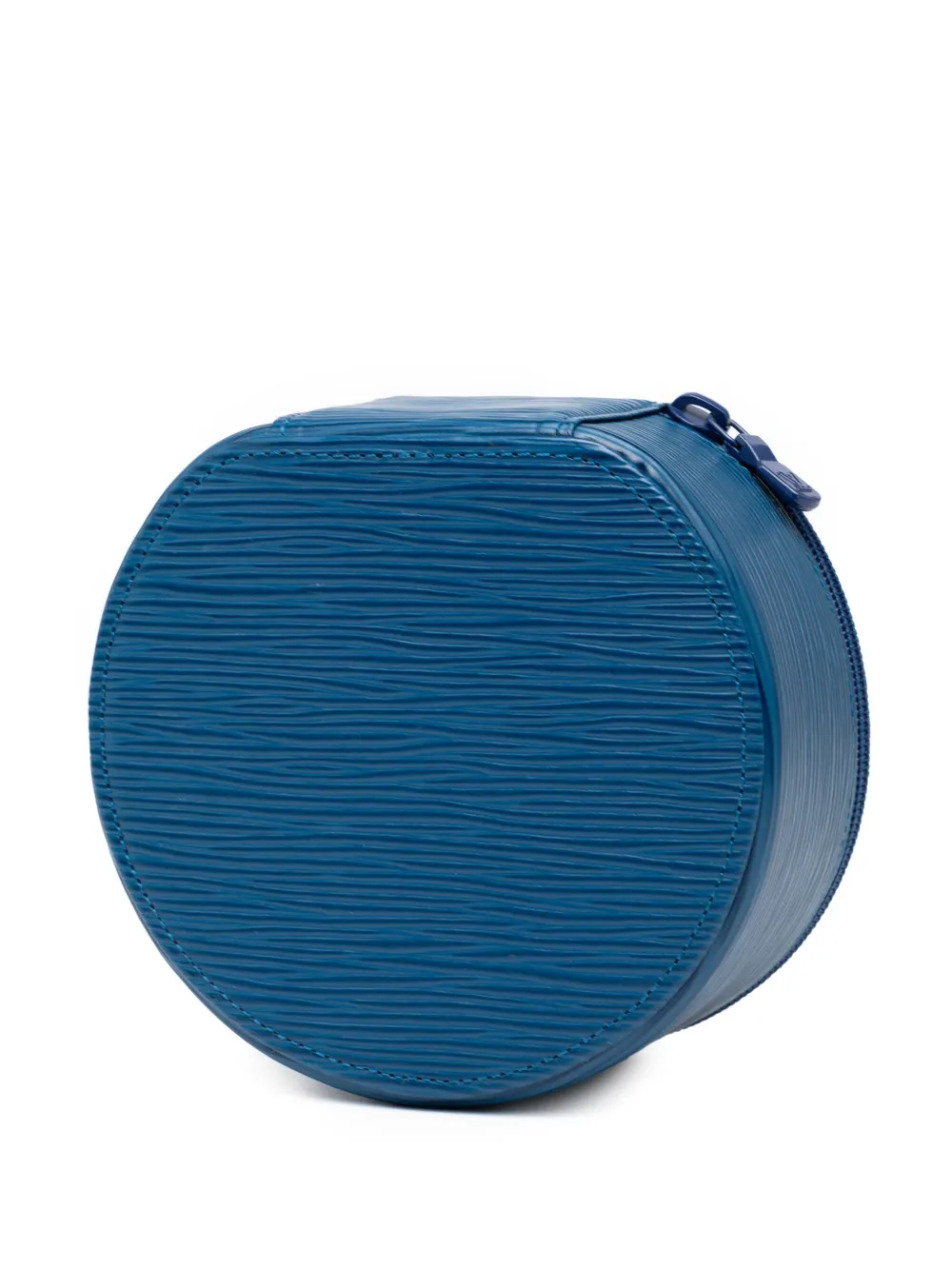 Pre-owned Louis Vuitton 1990-2025 Epi Ecrin Bijoux Travel Jewelry Case In Blue