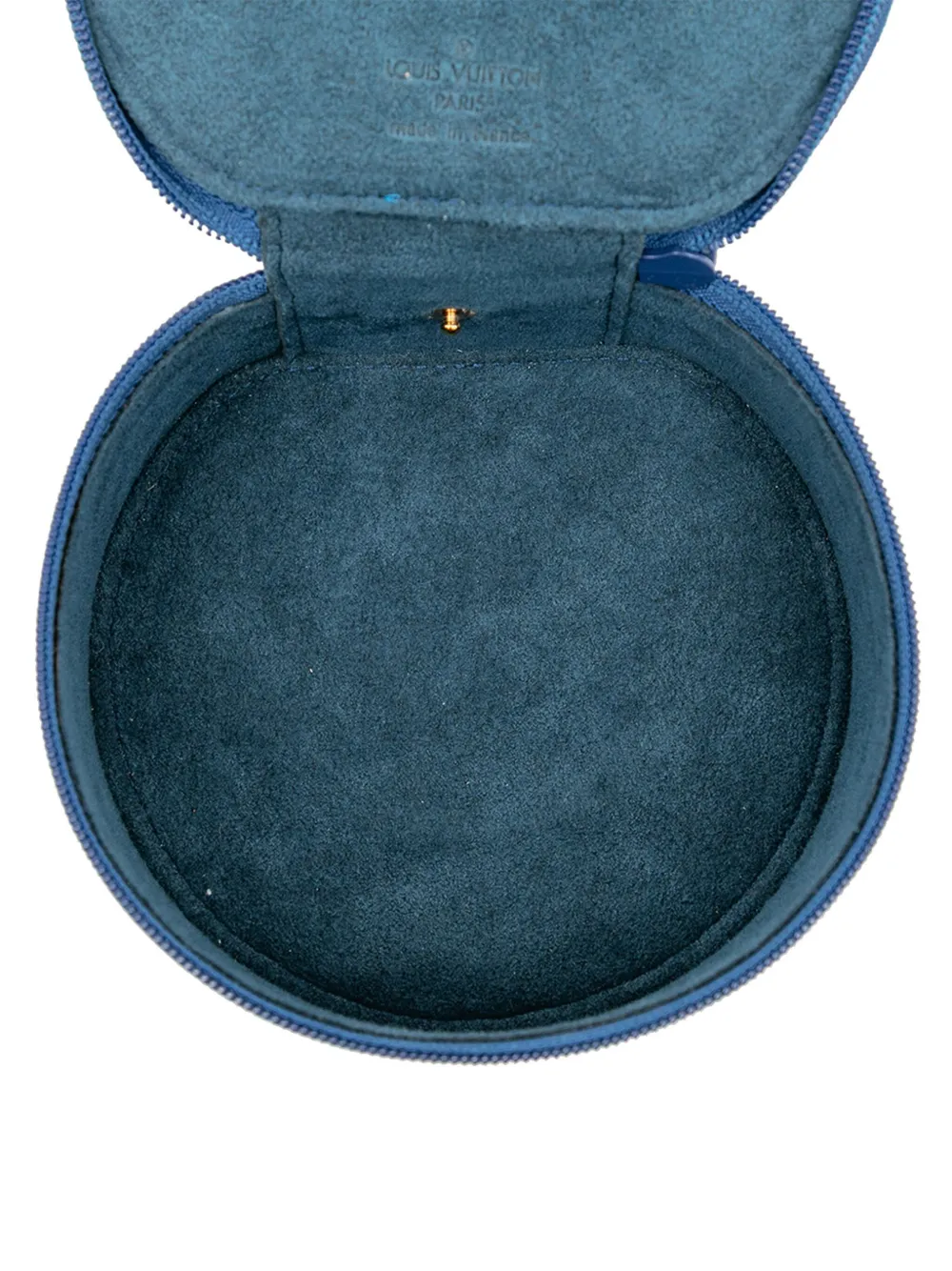 Pre-owned Louis Vuitton 1990-2025 Epi Ecrin Bijoux Travel Jewelry Case In Blue