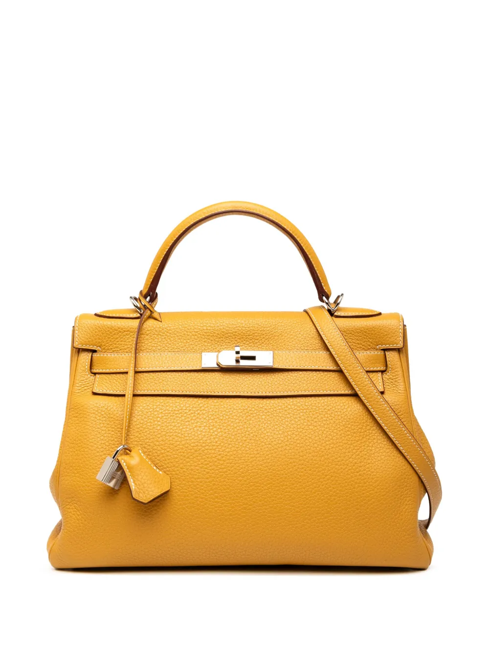 Hermès Pre-Owned 2013 Clemence Kelly II Retourne 32 satchel | Yellow | Image 1