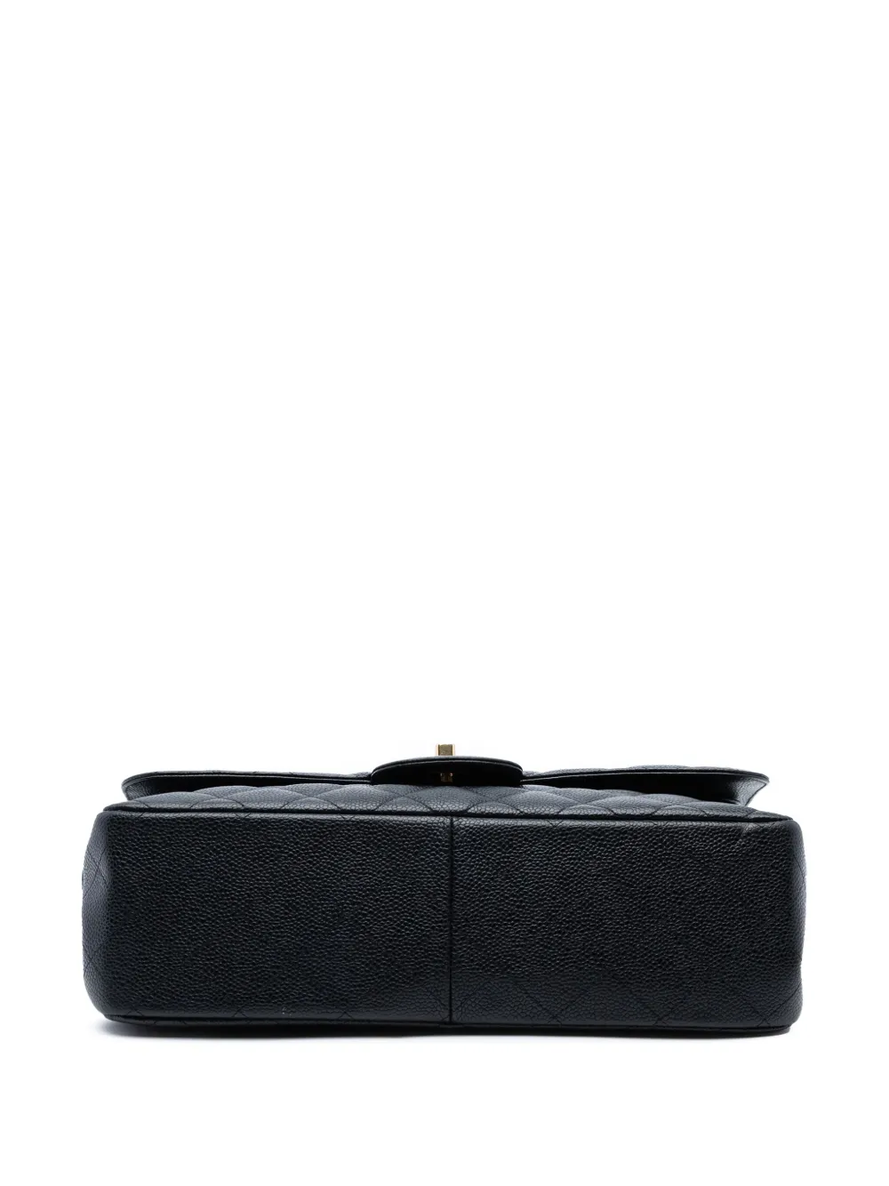 Pre-owned Chanel 2011 Jumbo Classic Caviar Double Flap Shoulder Bag In Black