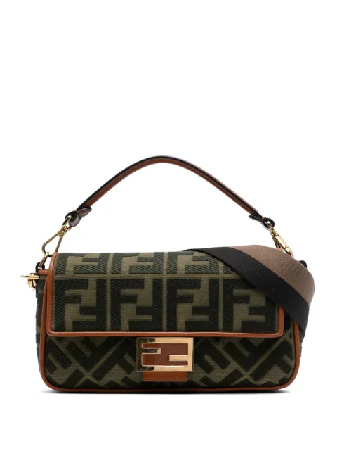 Fendi Pre-Owned 2010-2025 Zucca Embroidered Canvas Baguette satchel