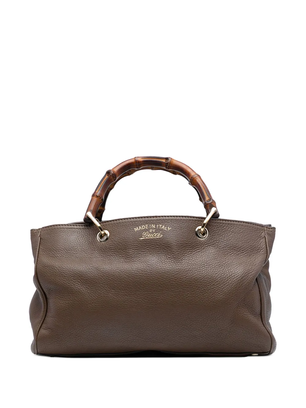 Gucci Pre-Owned 2016-2025 Medium Calfskin Bamboo Shopper satchel - Marrone