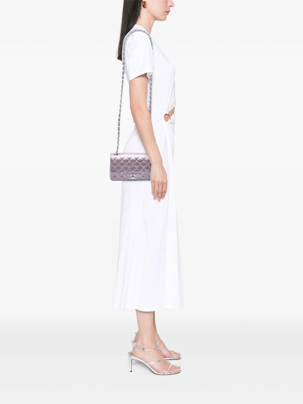 CHANEL Pre-Owned 2018 Mini Rectangular Classic Iridescent Calfskin Single Flap crossbody bag | Pre-Owned | Image 2