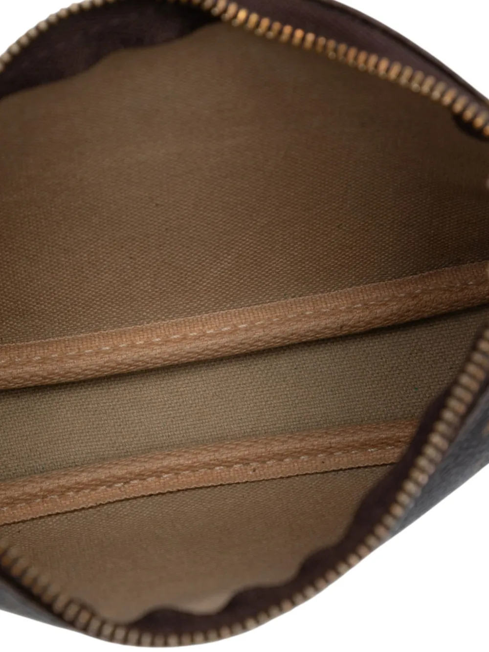Pre-owned Louis Vuitton 2013 Monogram Trunks And Locks Mini Pochette Accessoires Shoulder Bag In Brown