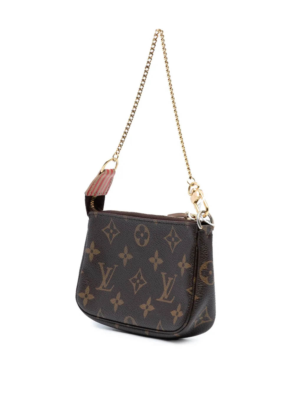 Pre-owned Louis Vuitton 2013 Monogram Trunks And Locks Mini Pochette Accessoires Shoulder Bag In Brown