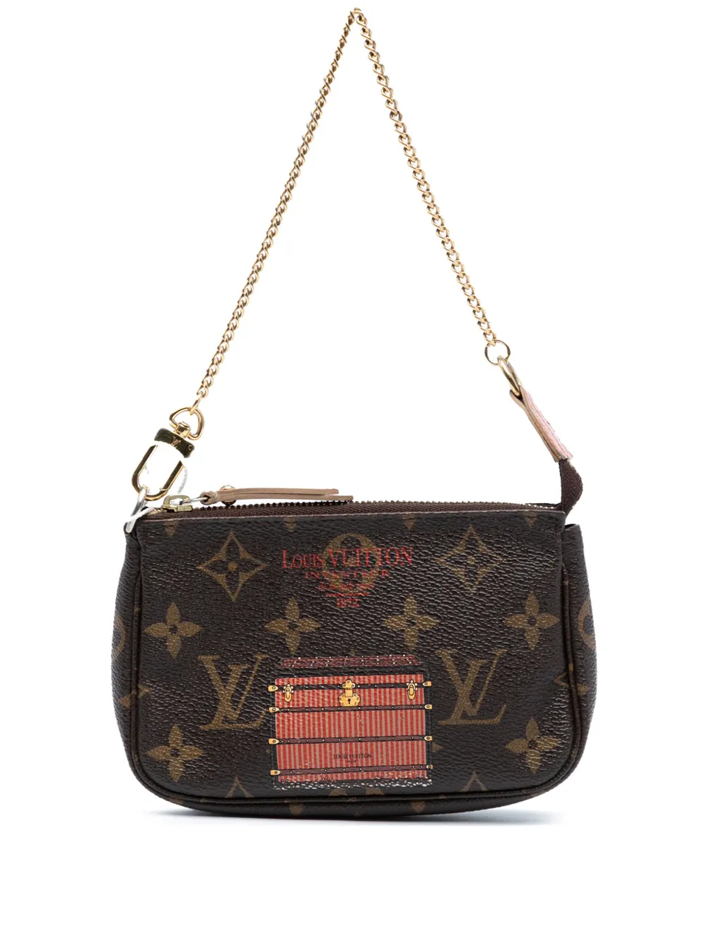 Louis Vuitton Pre-Owned 2013 モノグラム トランク&ロック ミニ ポシェット アクセソワール ショルダーバッグ Louis Vuitton Pre-Owned 2013 モノグラム トランク&ロック ミニ ポシェット アクセソワール ショルダーバッグ