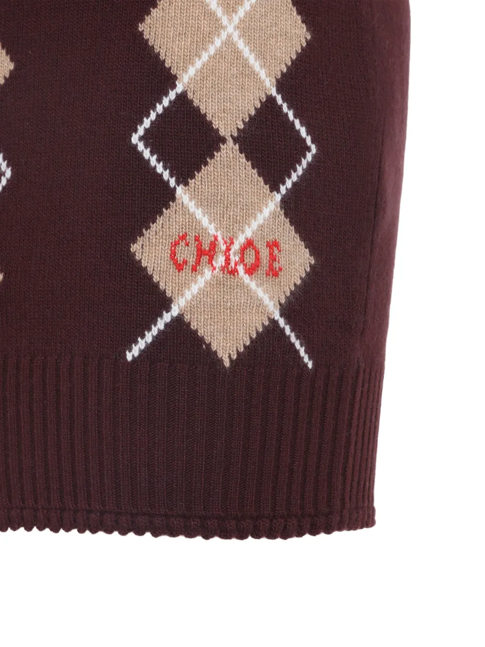 Chloé Argyle Mini Skirt In Red