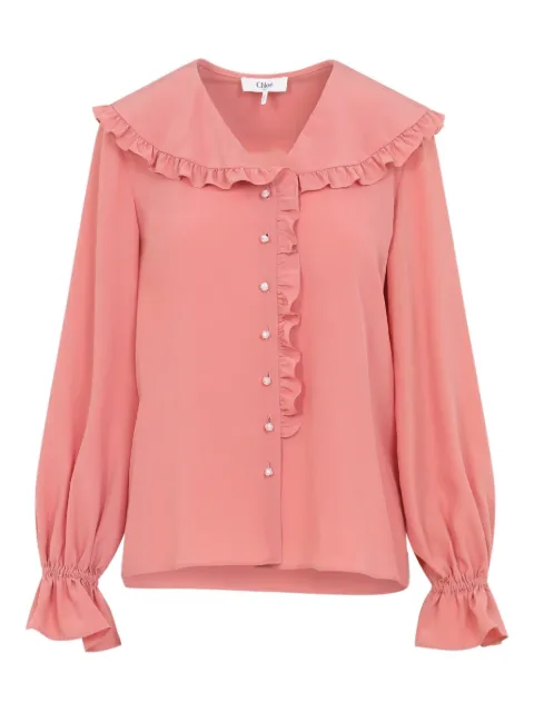 Chloé ruffled button silk top
