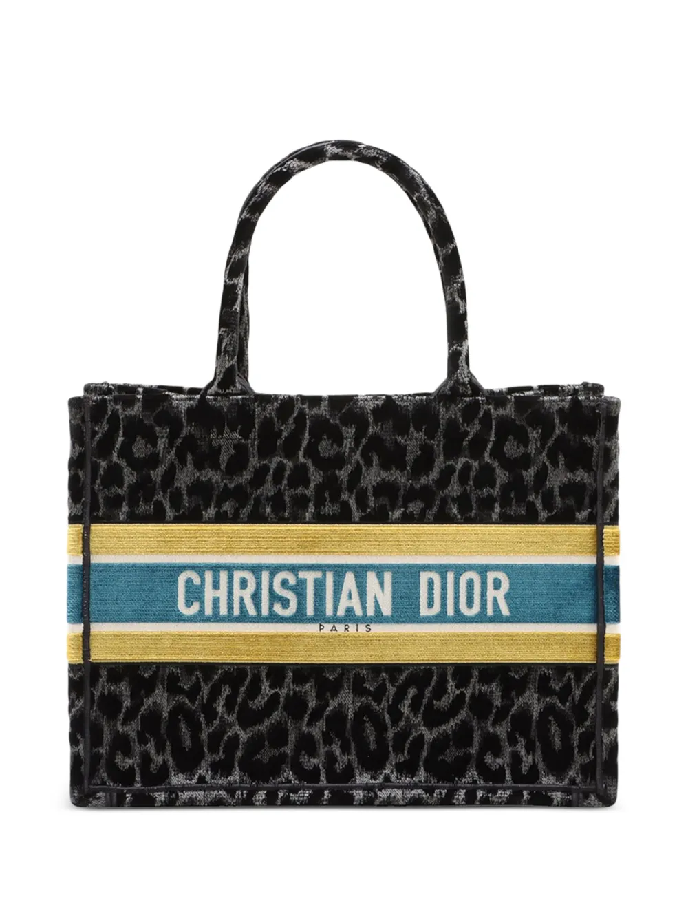 Christian Dior Pre-Owned 2021-2025 ミッツァ ミディアム エンブロイダリー ベルベット レオパード