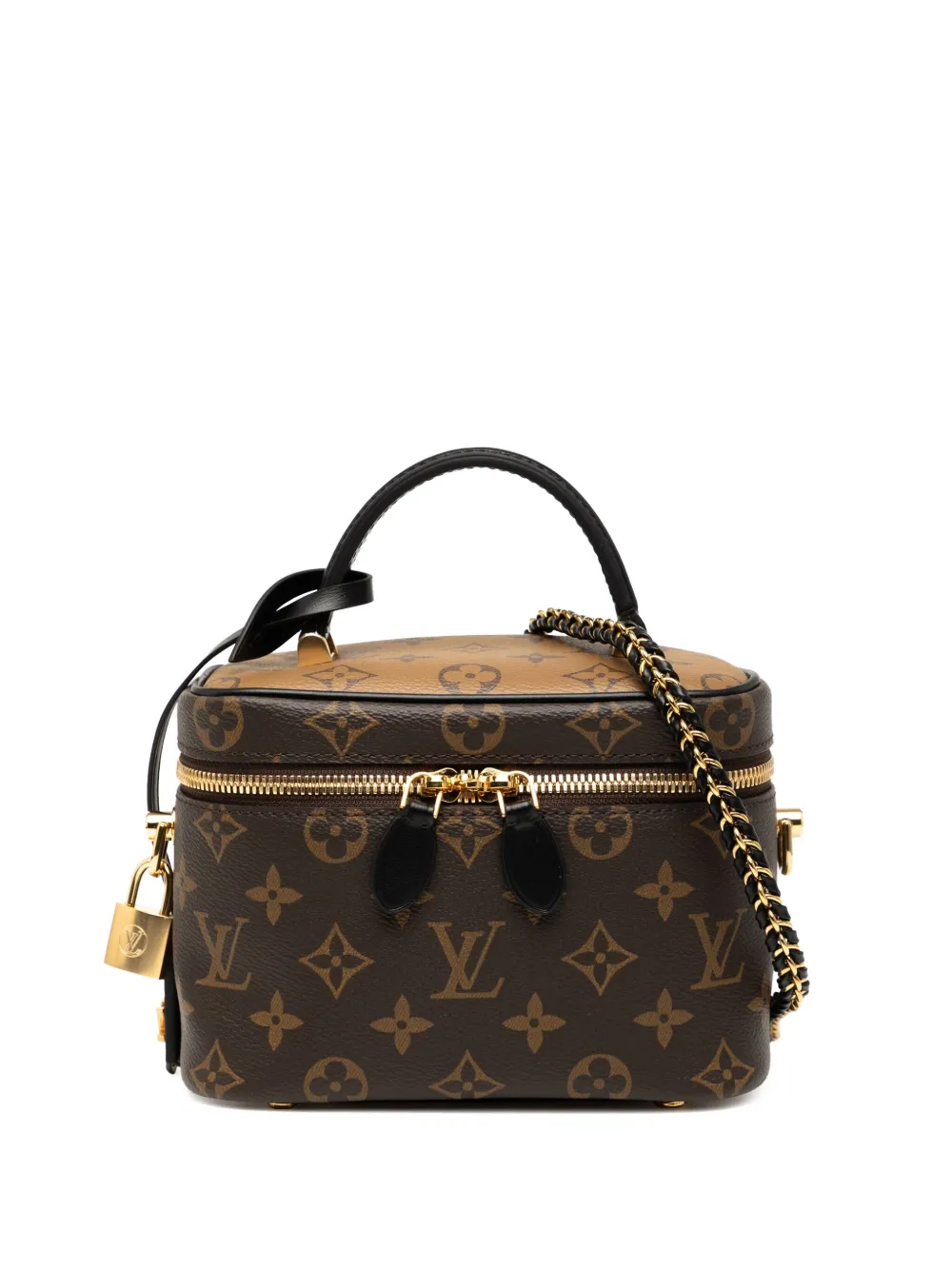 Pre-owned Louis Vuitton 2021 Monogram Reverse Vanity Pm Satchel In Brown
