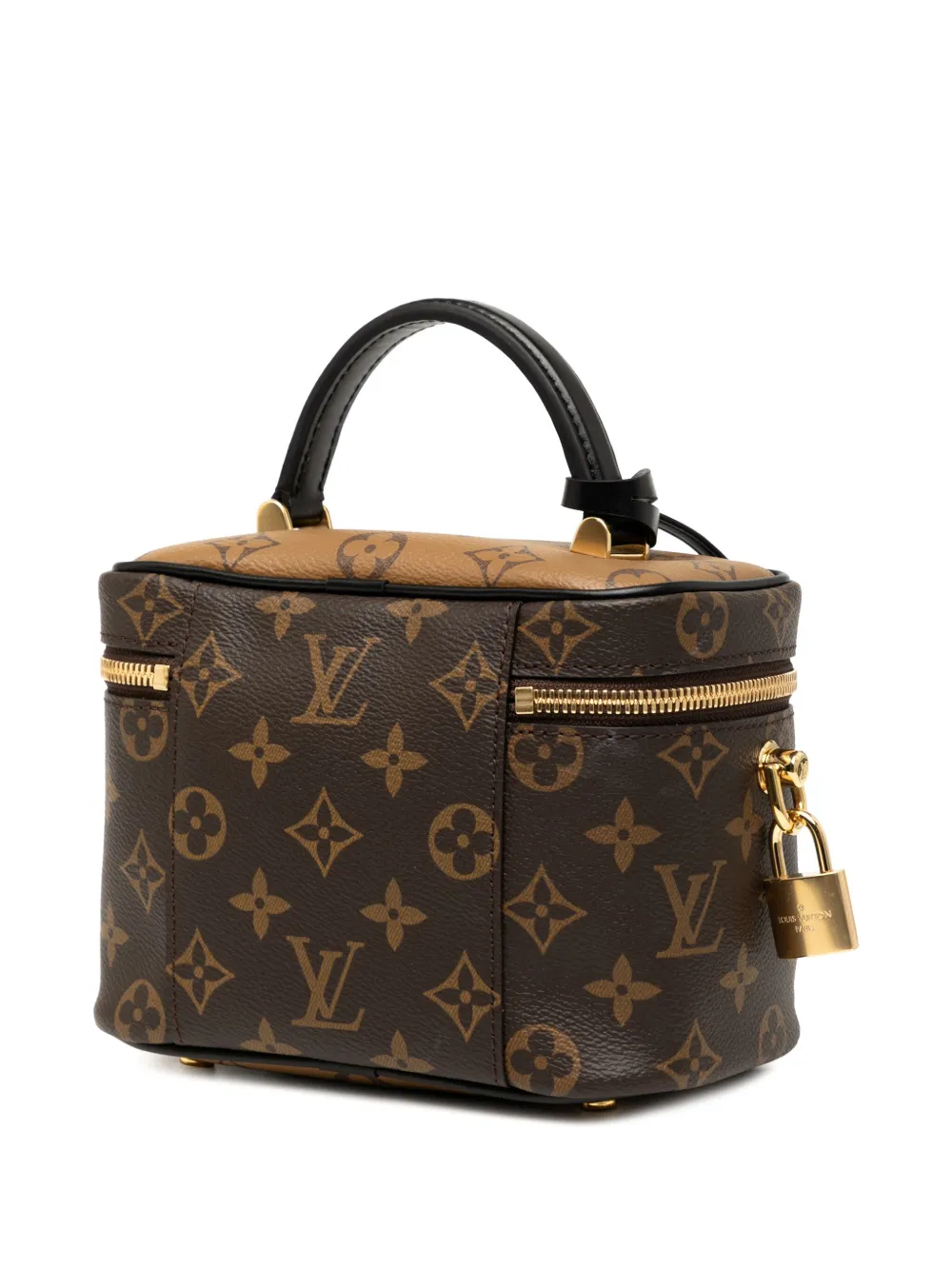 Pre-owned Louis Vuitton 2021 Monogram Reverse Vanity Pm Satchel In Brown