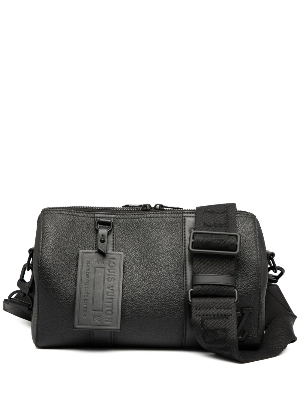 Pre-owned Louis Vuitton 2021-2025 Aerogram City Keepall Crossbody Bag In Black