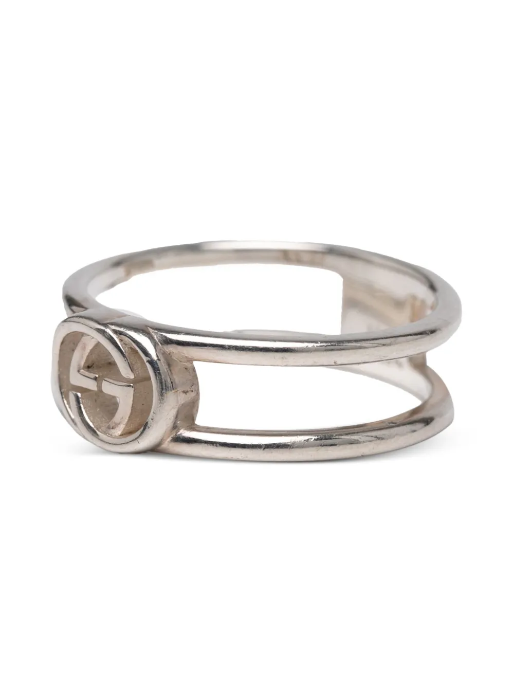 Gucci Pre-Owned 2000-2015 Sterling Silver Interlocking G ring | Men | Image 2