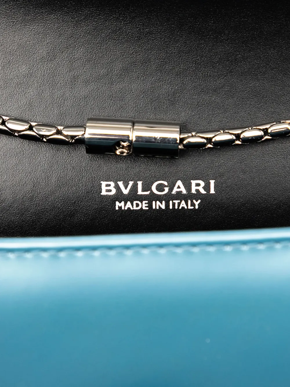 Pre-owned Bvlgari 2010-2025 Small Patent Serpenti Forever Crossbody Bag In Blue