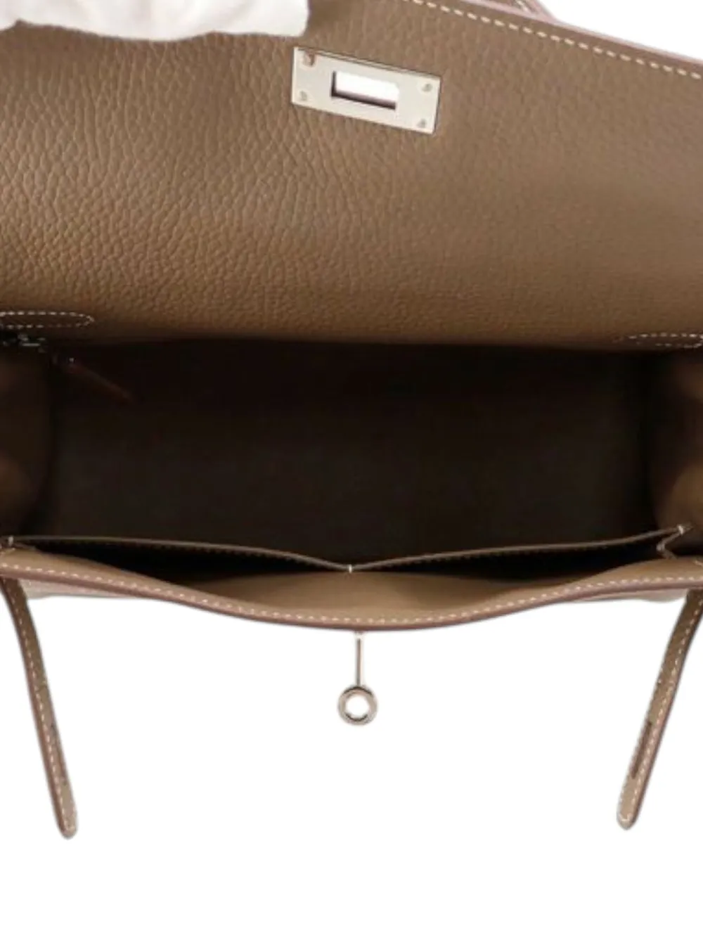 Pre-owned Hermes 2021 Togo Kelly Ii Retourne 25 Satchel In Brown