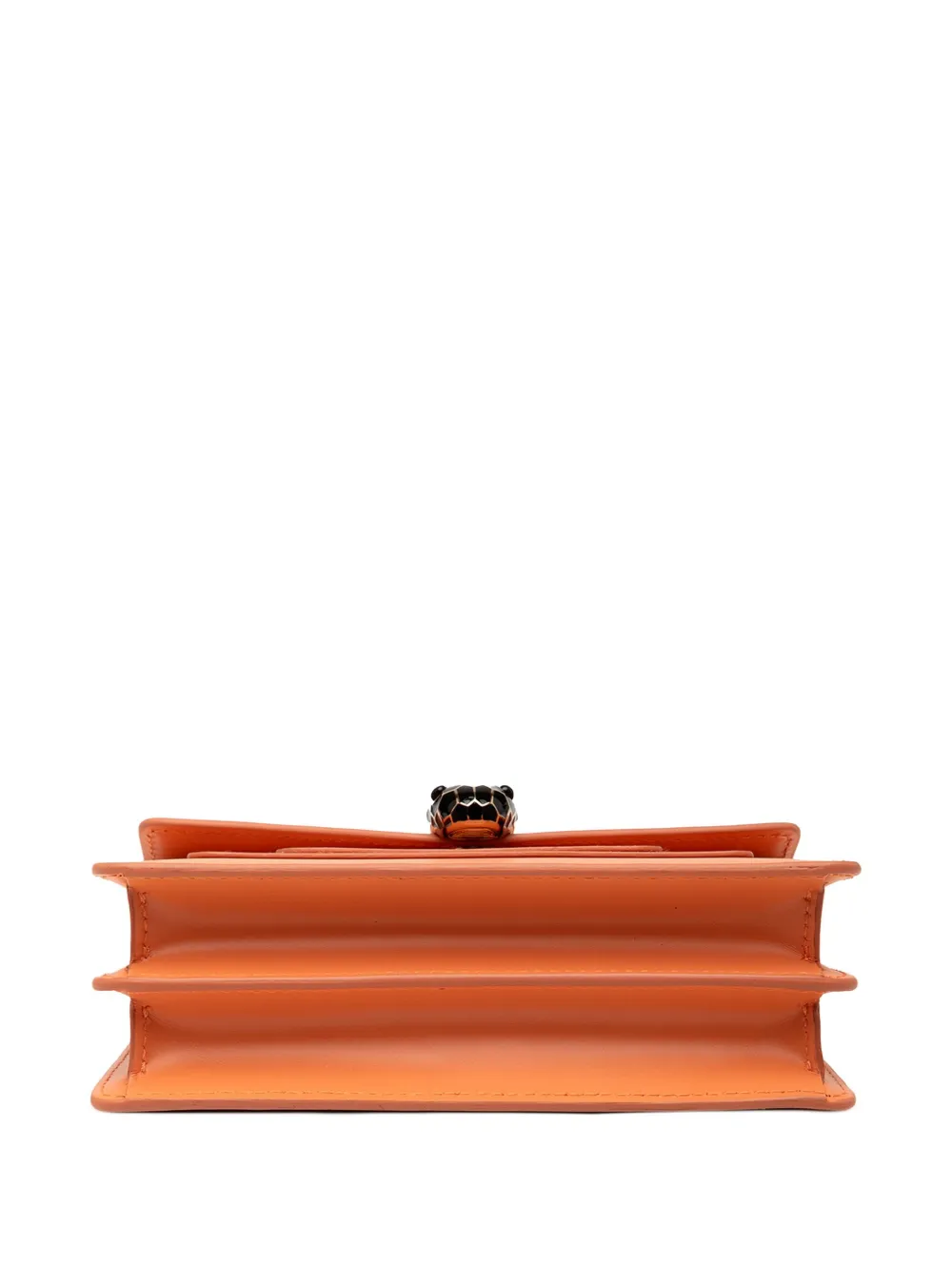 Pre-owned Bvlgari 2011 Calfskin Serpenti Forever Crossbody Bag In Orange