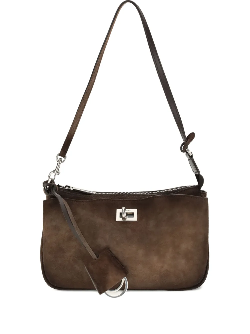 Balenciaga Rodeo Suede Shoulder Bag In Brown