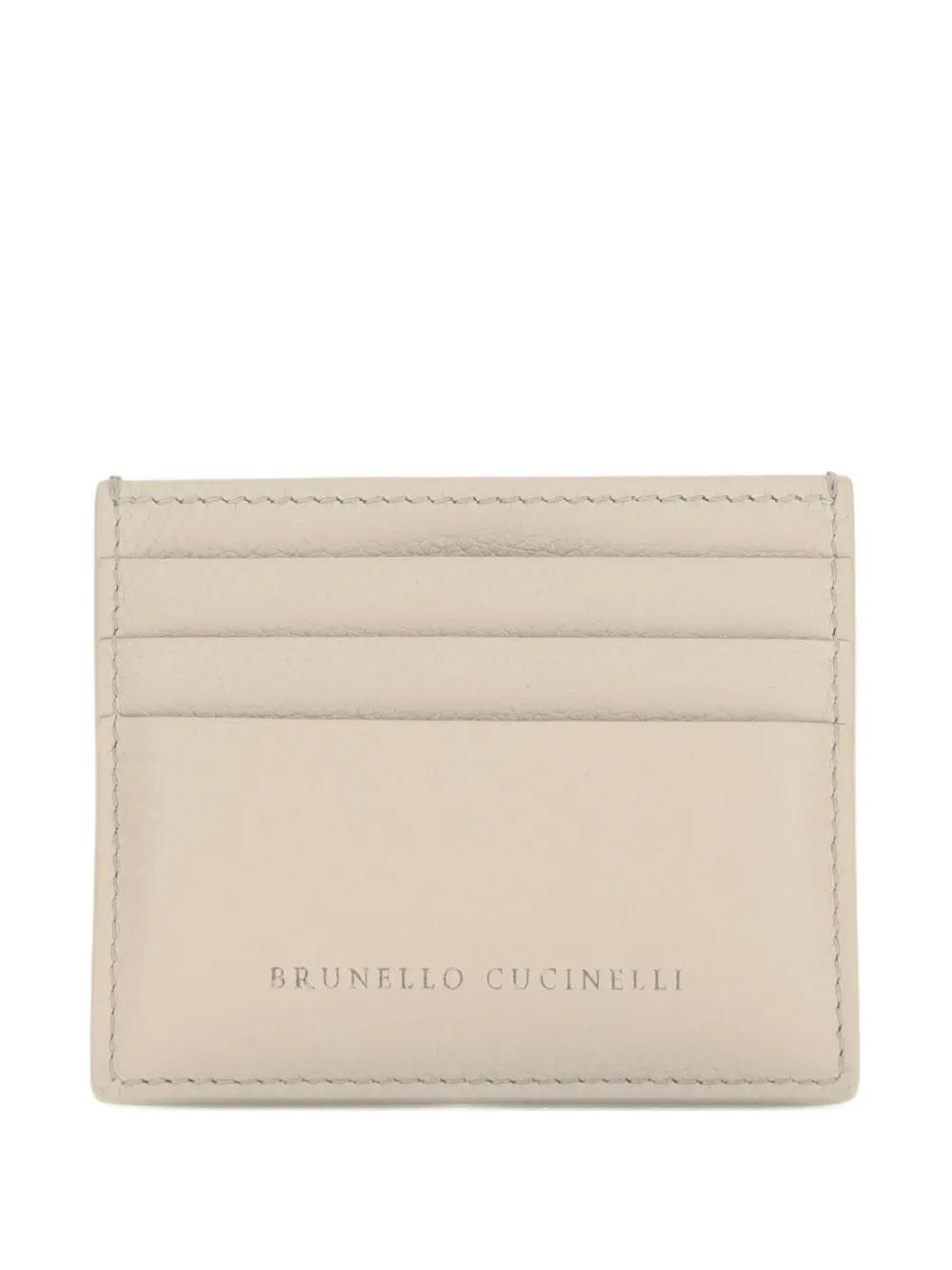 Brunello Cucinelli Leather Card Holder In Neutral