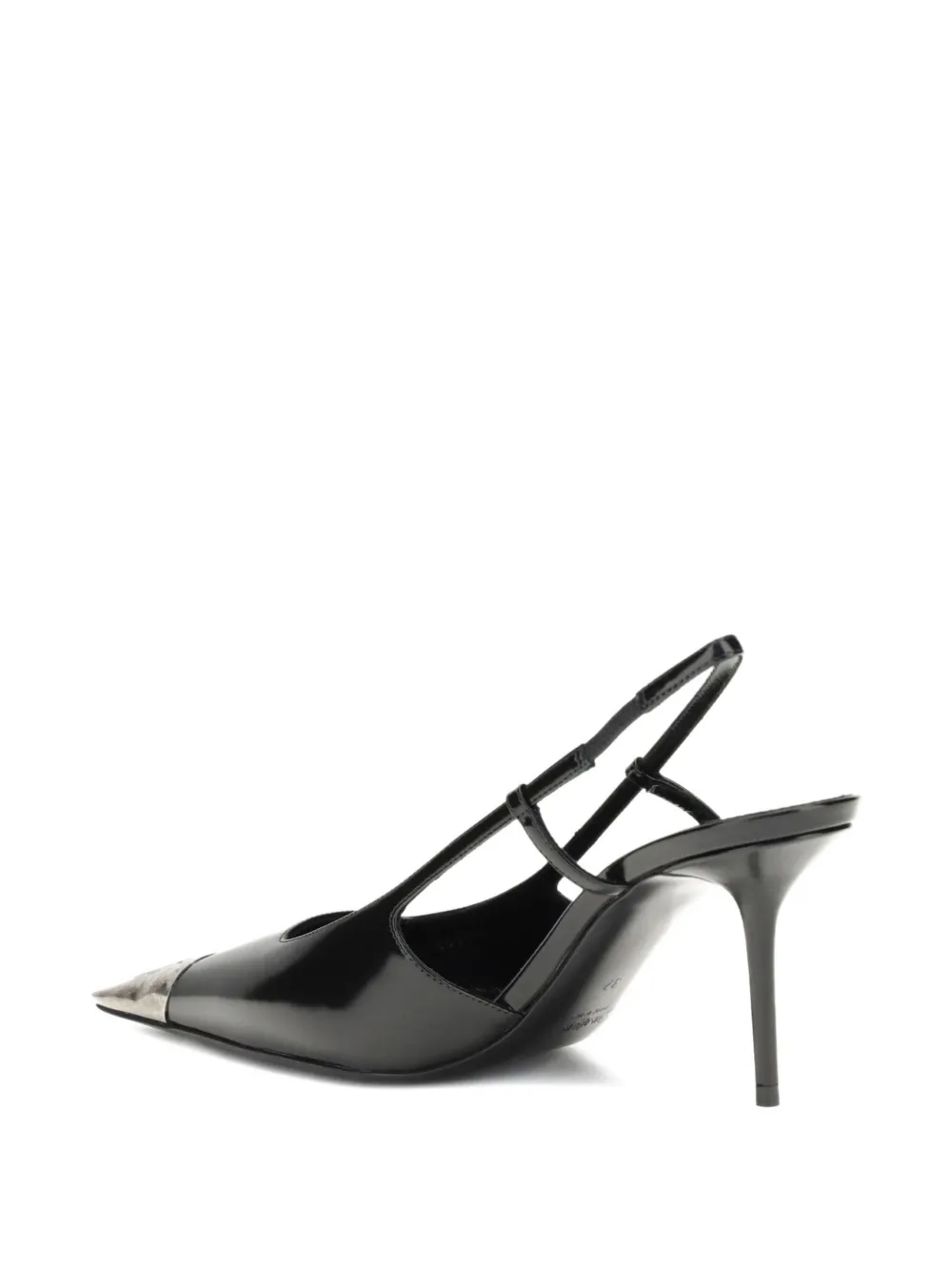 Saint Laurent 75 mm slingback pumps met puntige neus Zwart
