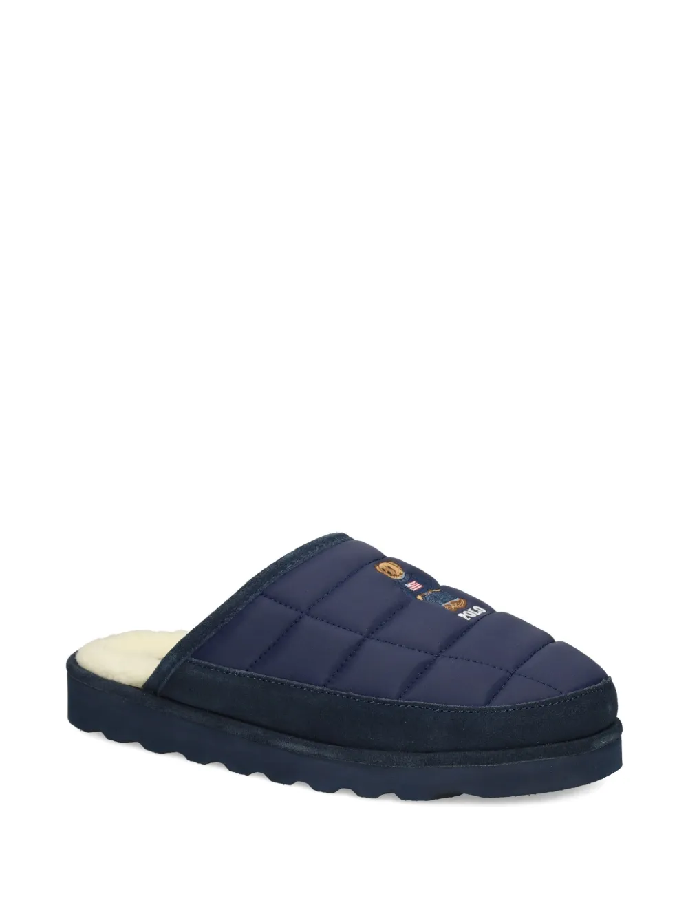 Polo Ralph Lauren quilted embroidery slippers - Blauw
