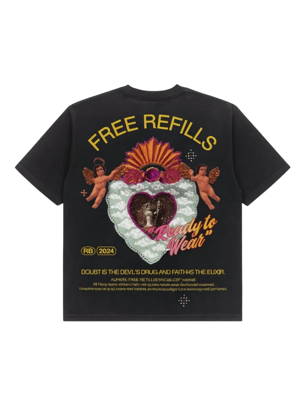 Free Refills Sacred graphic-print T-shirt - Zwart