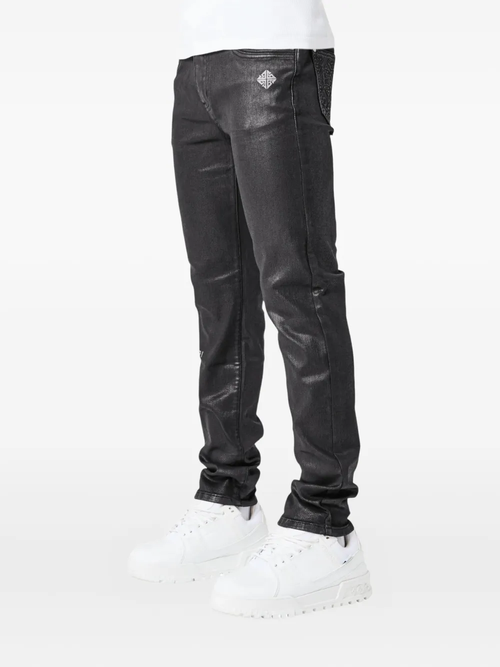 GUAPI Obsidian Back gewaxte jeans Zwart