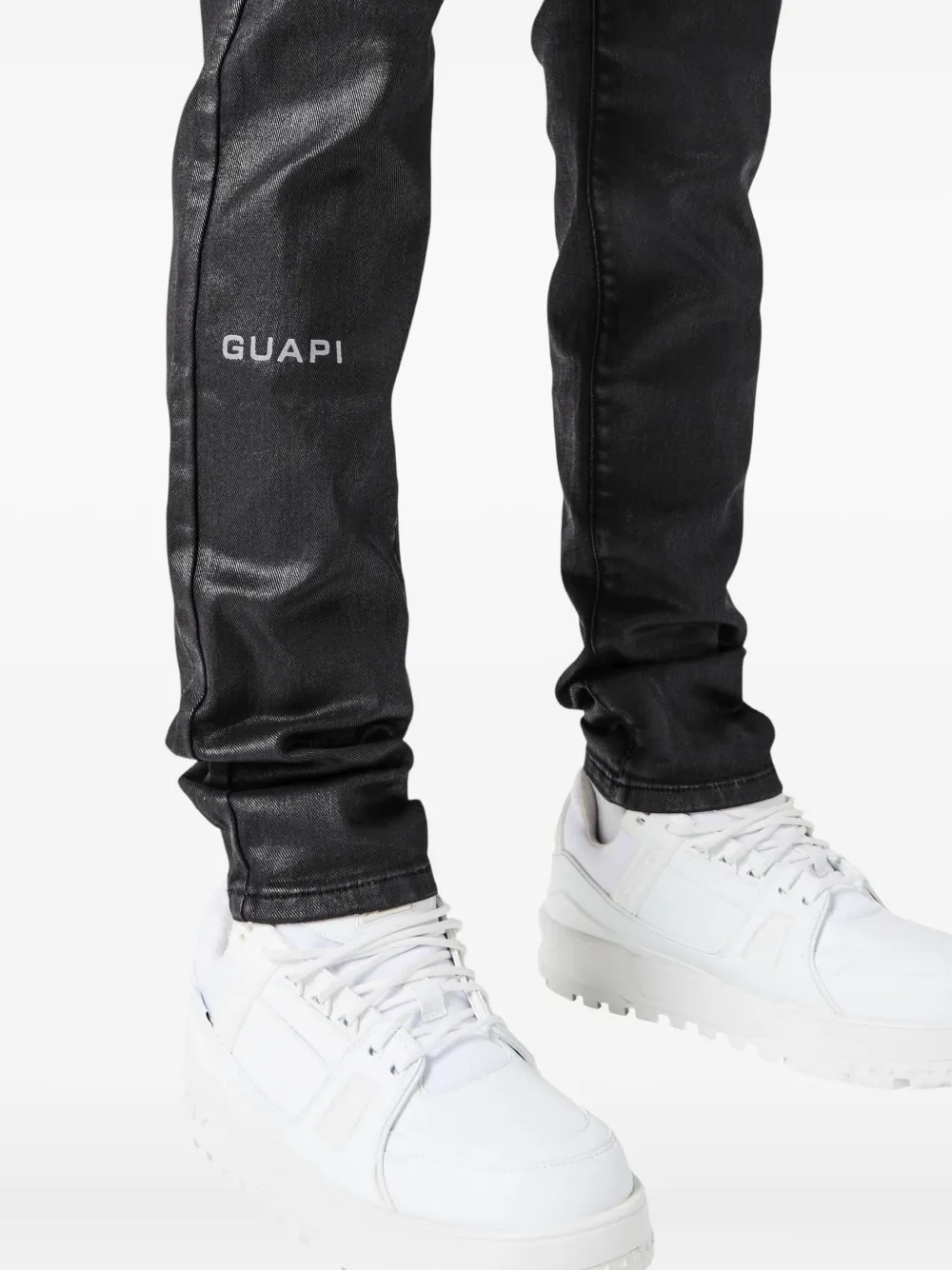 GUAPI Obsidian Back gewaxte jeans Zwart