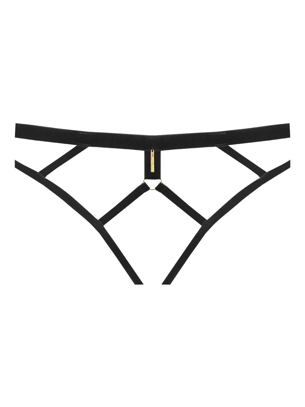 Maison Close Velvet Open Briefs In Black