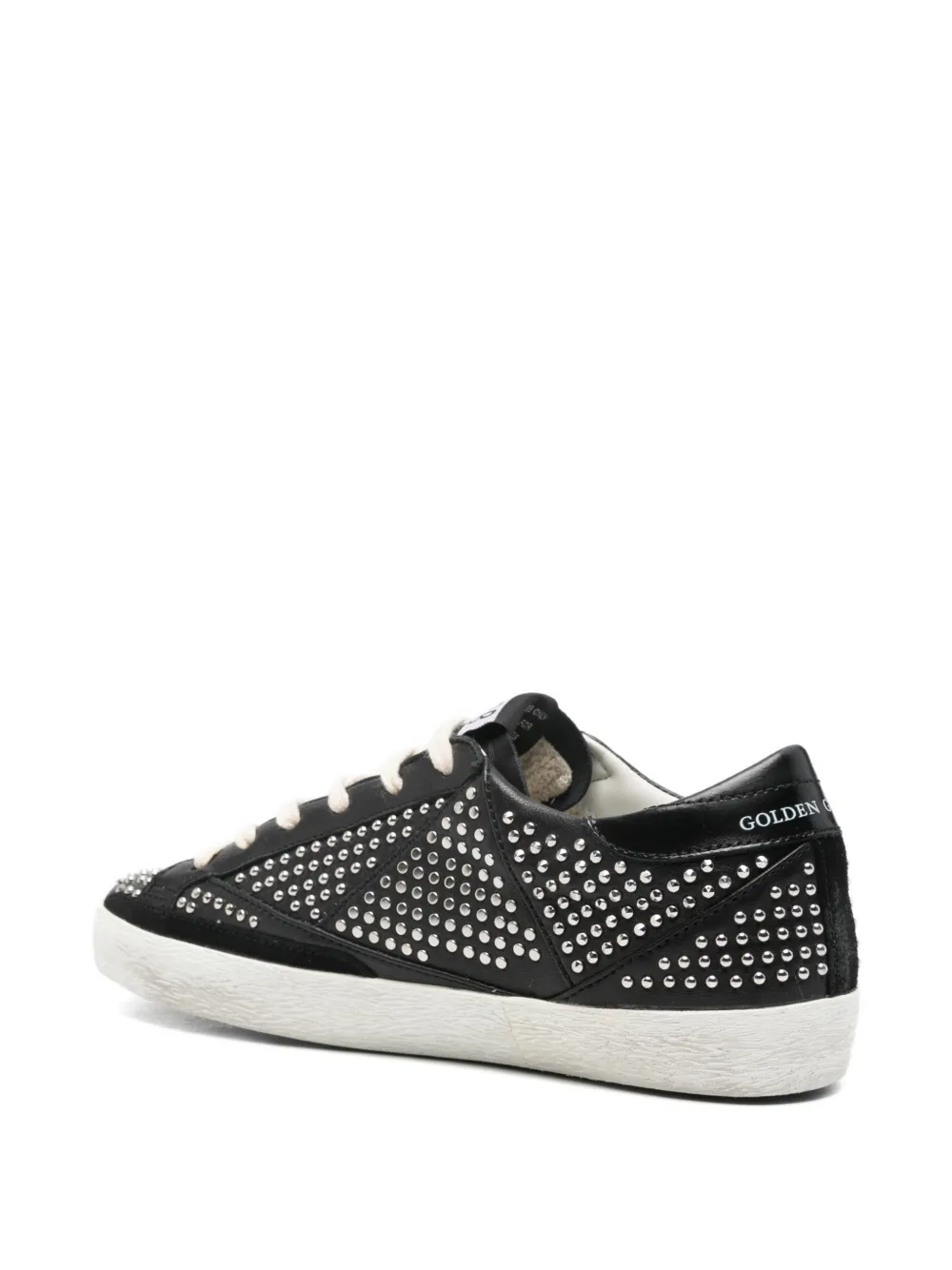 Golden Goose Super-star Studded Sneakers In Black