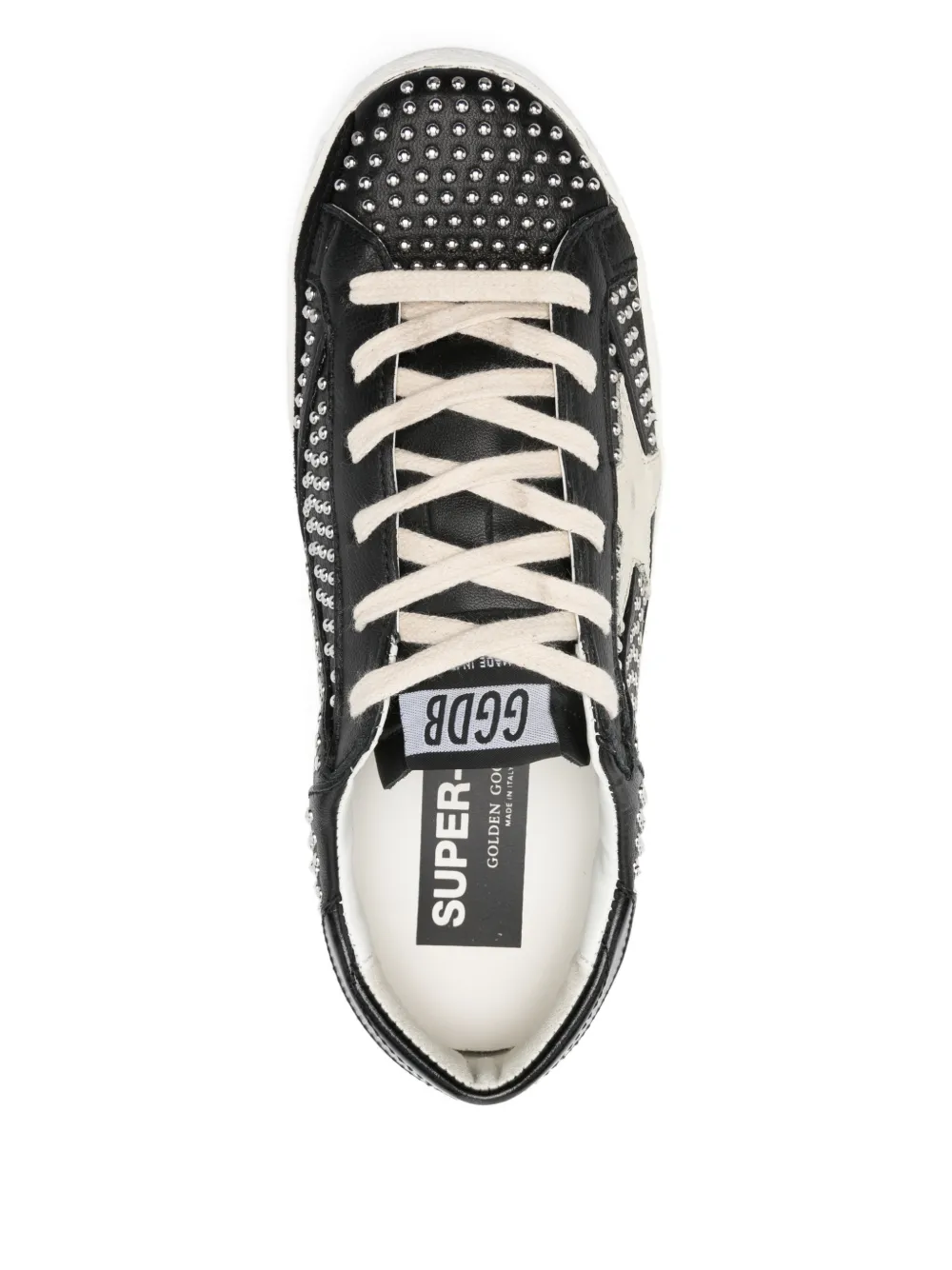 Golden Goose Super-star Studded Sneakers In Black