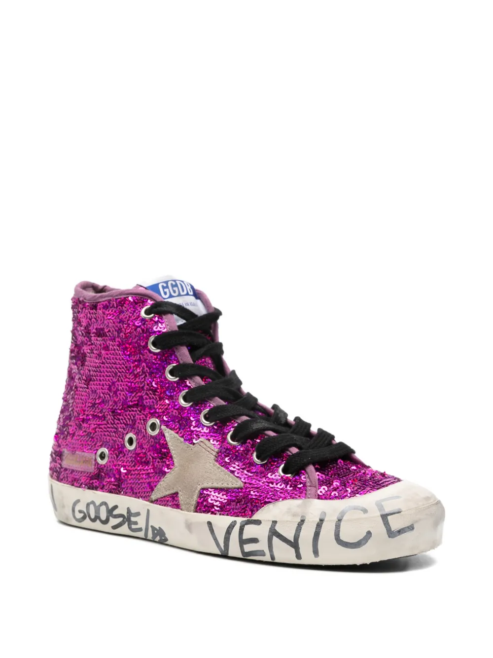 Golden Goose Francy Penstar Sequinned Sneakers In Purple
