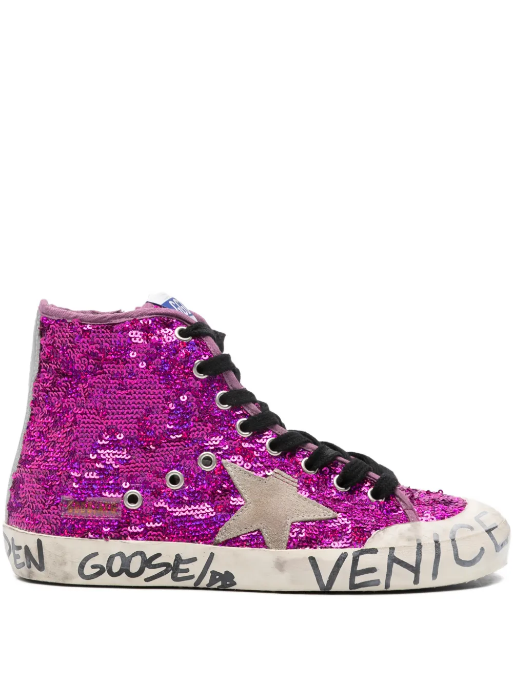 Golden Goose Francy Penstar Sequinned Sneakers In Purple