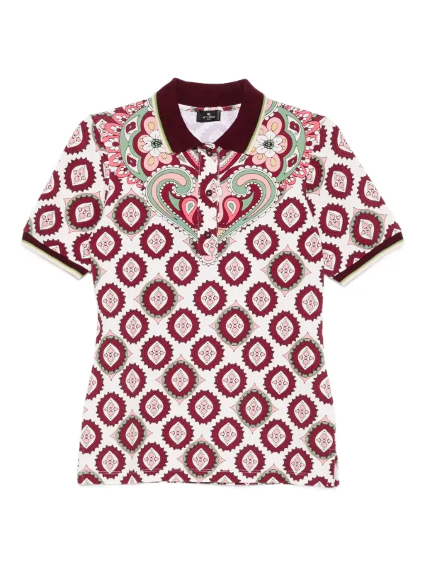 Etro Patterned Polo Top in Neutrals