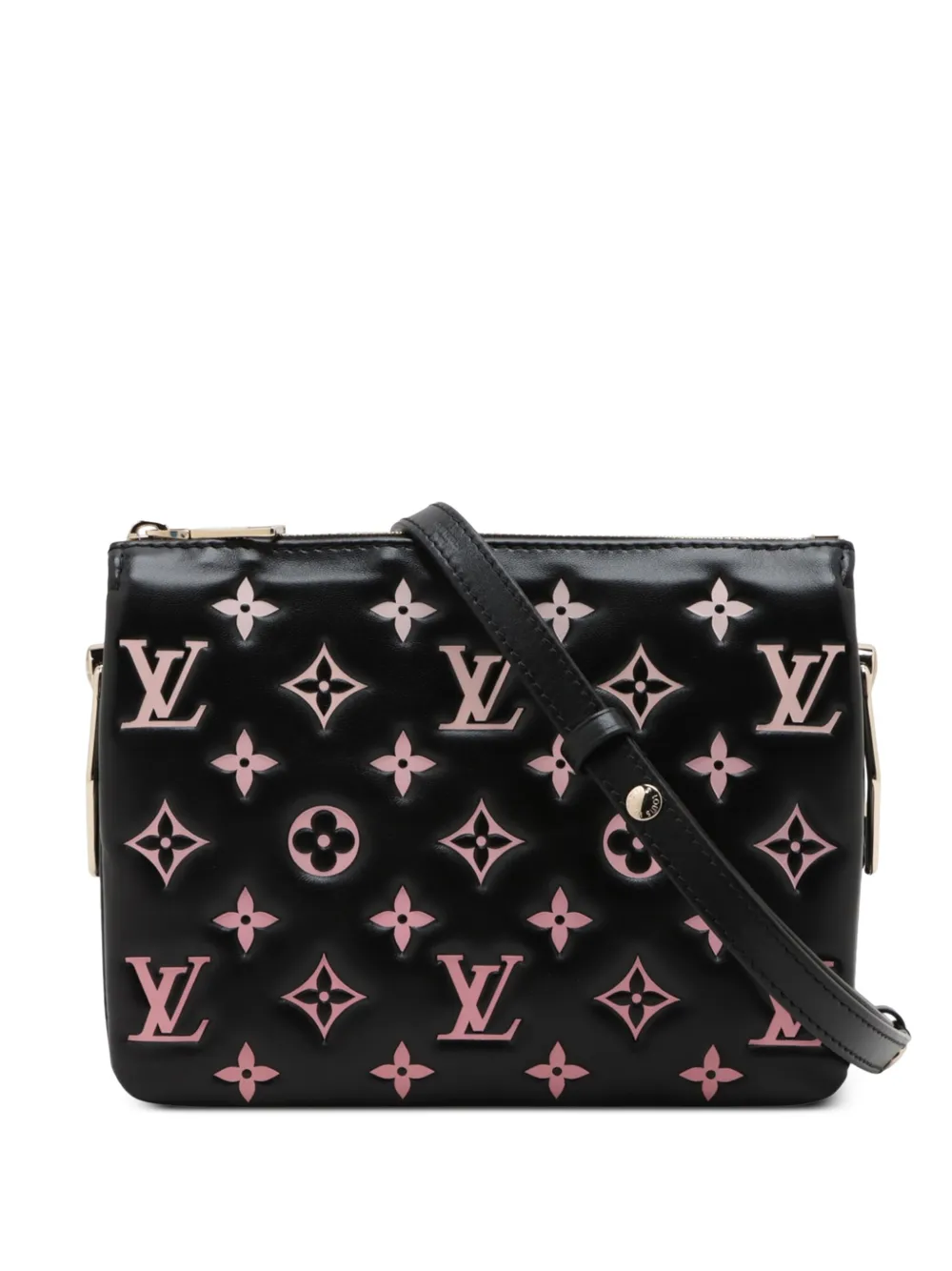 Louis Vuitton Pre-Owned 2021-2025 バイカラー モノグラム エンボスラムスキン クーサン BB Louis Vuitton Pre-Owned 2021-2025 バイカラー モノグラム エンボスラムスキン クーサン BB