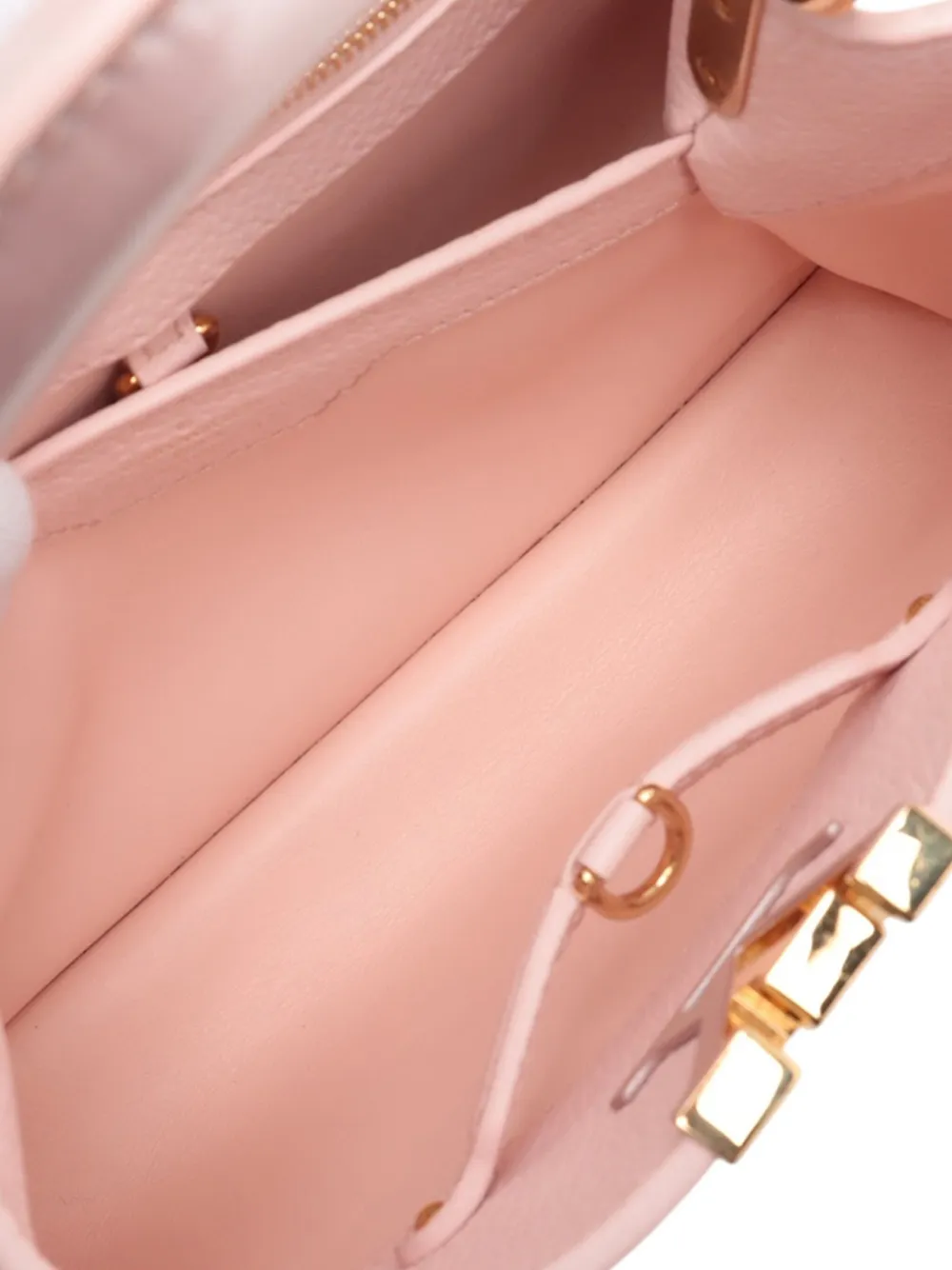 Pre-owned Louis Vuitton 2021-2025 Taurillon Capucines Bb Satchel In Pink