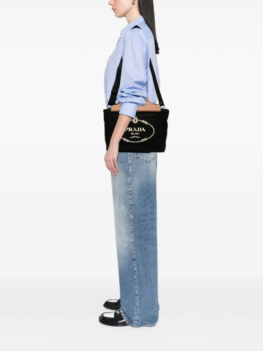 Prada Pre-Owned 2013-2025 Canvas Wood Handle Canapa Logo satchel | Pre-Owned | Image 2