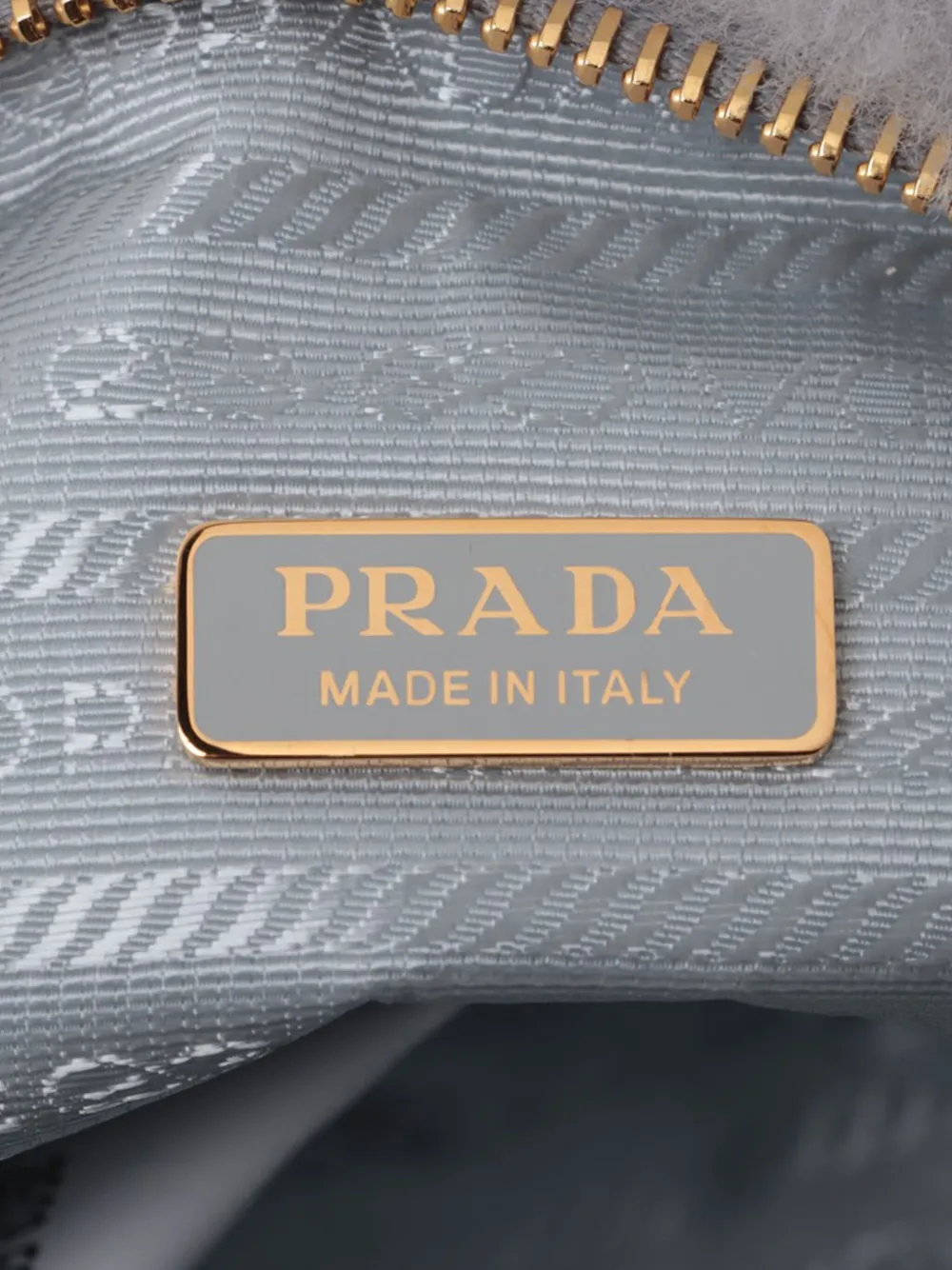 Pre-owned Prada 2013-2025 Mini Shearling Triangle Satchel In Gray