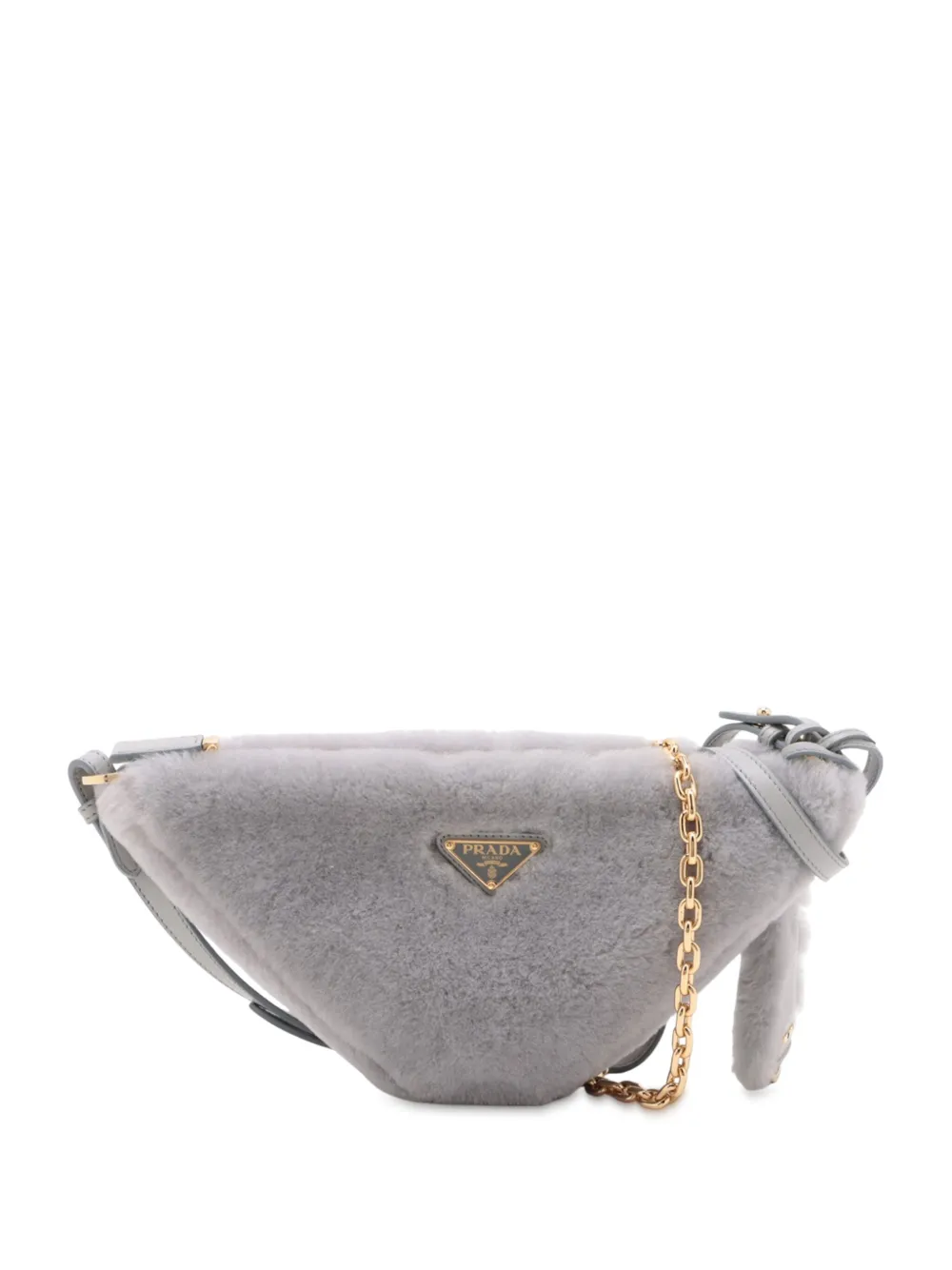 Prada Pre-Owned 2013-2025 ミニ シアリング トライアングル サッチェルバッグ - グレー Prada Pre-Owned 2013-2025 ミニ シアリング トライアングル サッチェルバッグ - グレー