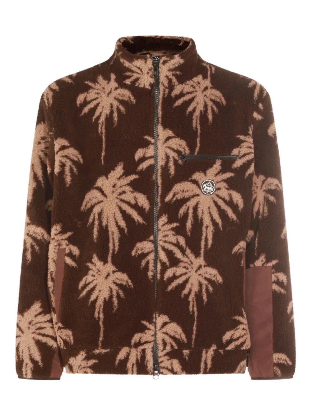 Mauna Kea palm-tree print zip-up jacket | Brown | Image 1