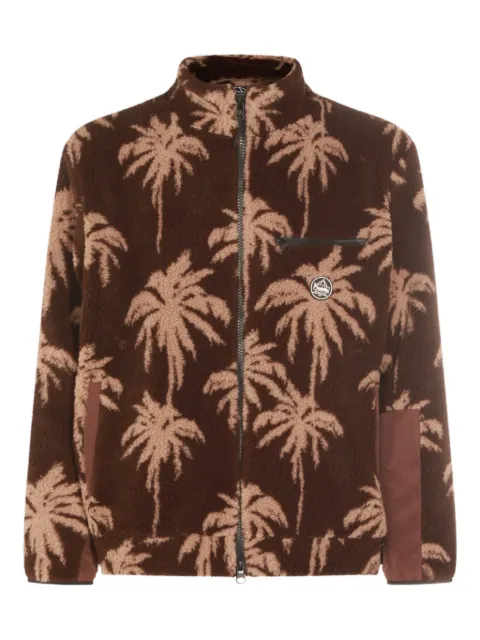 Mauna Kea palm-tree print zip-up jacket