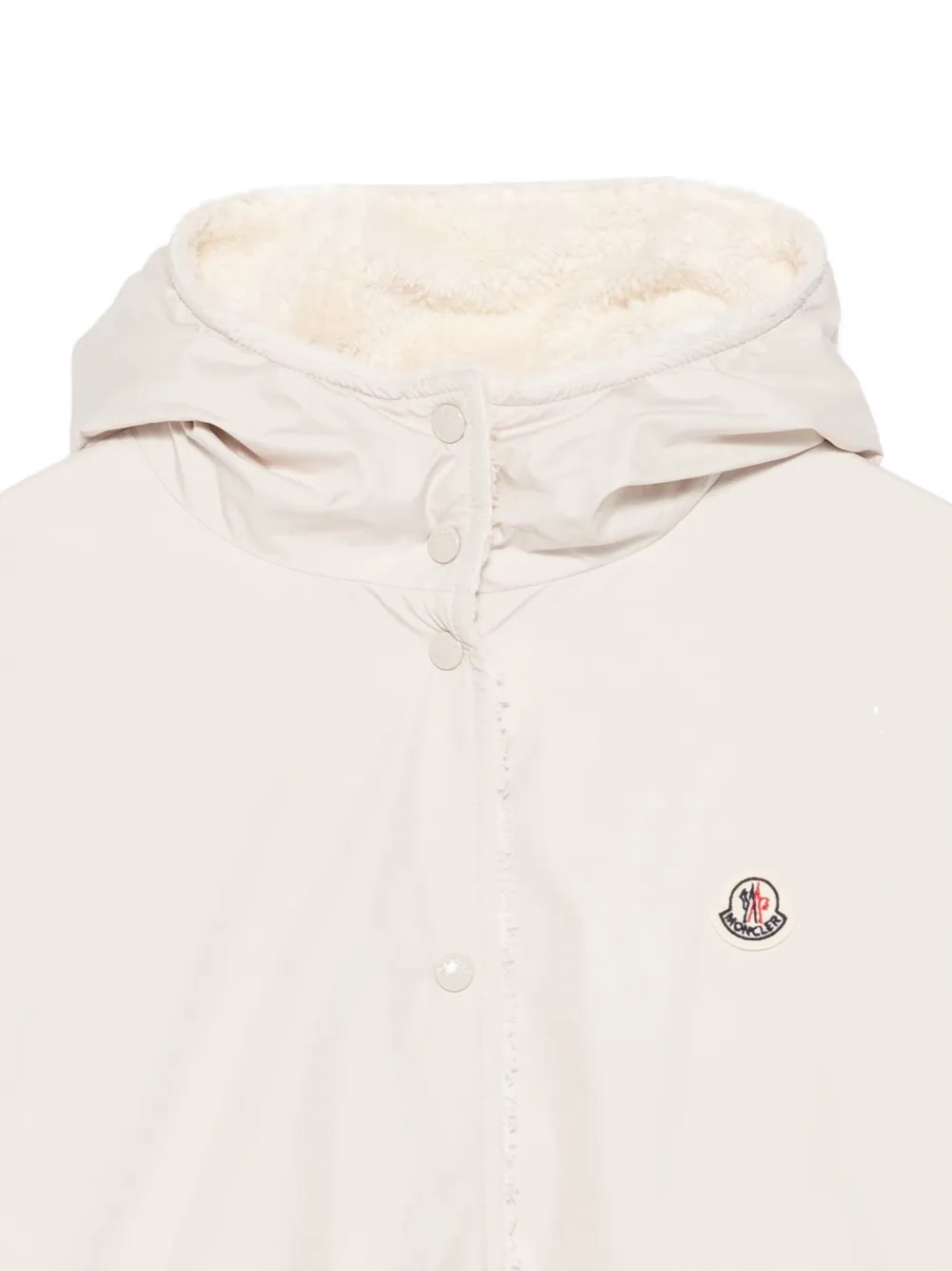 Moncler Enfant Cape met capuchon en logo Beige