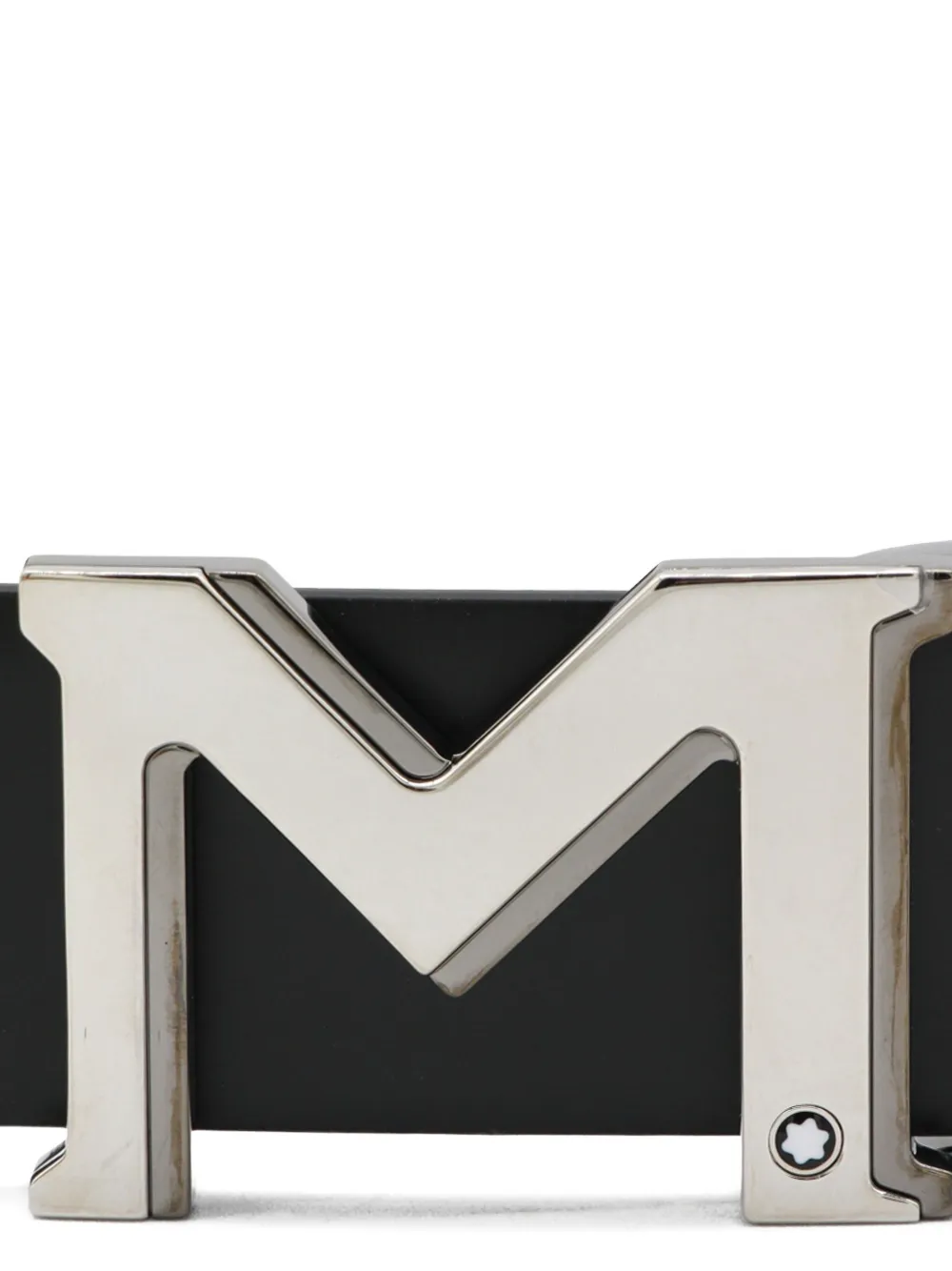 Montblanc logo-buckle leather belt - Zwart
